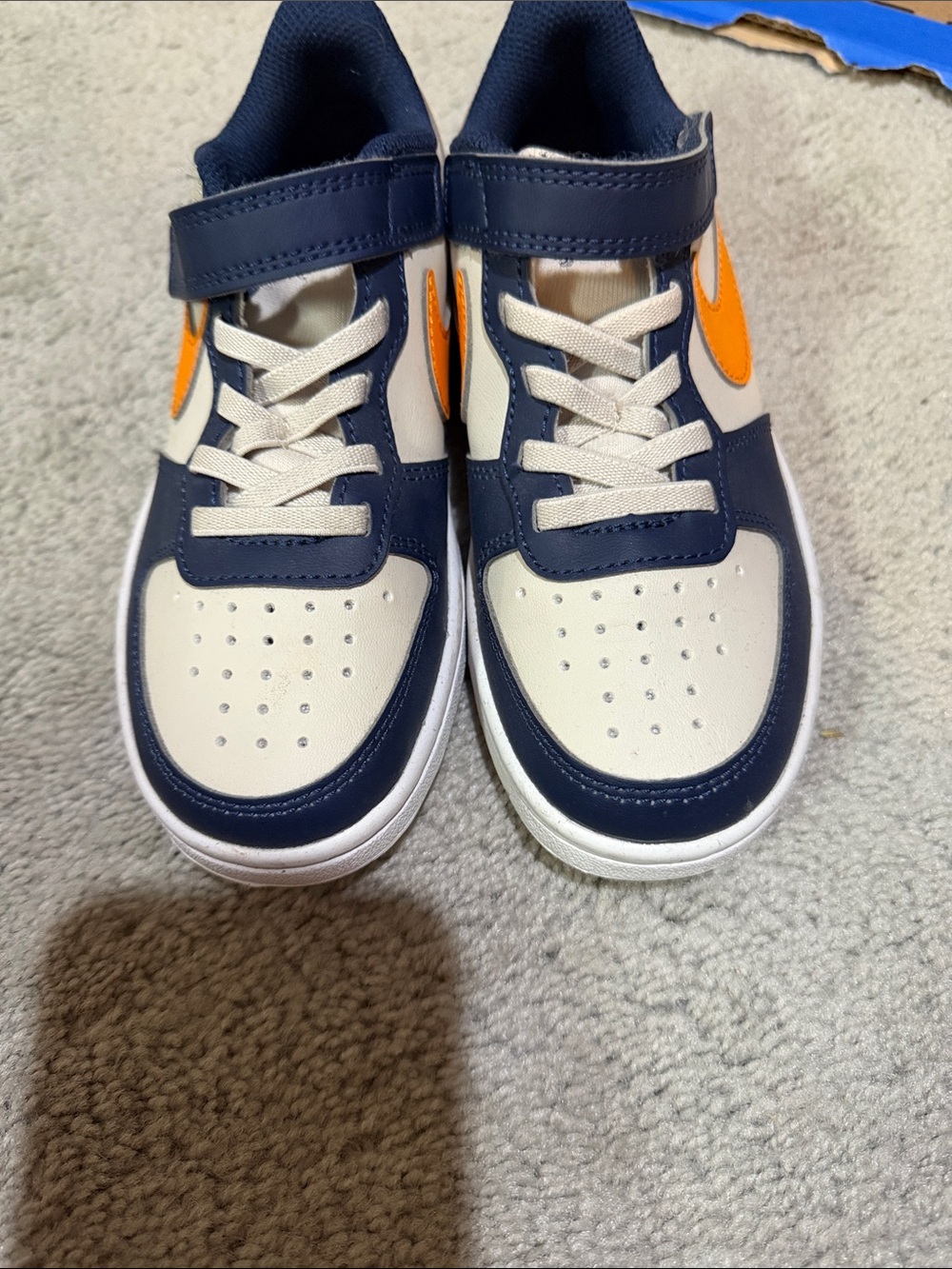 Nike Kids Navy, White & Orange Low-Top Sneakers